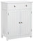 kleankin Armario Auxiliar de Baño Mueble Auxiliar de Baño con 2 Cajones 2 Puertas y Estante Ajustable Estilo Moderno para Ducha Dormitorio 60x30x75 cm Blanco