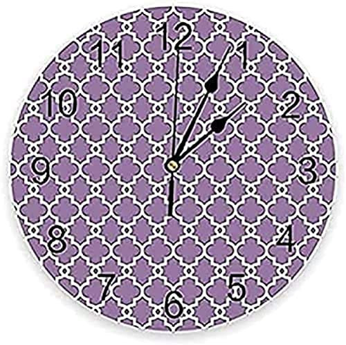 Orologio da parete Orologio da parete marocchino Geometria viola Orologio da parete rotondo Soggiorno creativo Orologio da parete con aghi al quarzo Orologio da parete