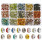 900 cuentas espaciadoras de cristal brillante de 8 mm, 15 colores chapadas en cristal, cuentas espaciadoras redondas y planas para hacer pulseras de joyería, con caja
