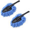 JNNJ 2 Stück Car Duster, Auto-Staubwedel-Reinigungsbürste, Car Duster Mikrofaser Waschbürste Reinigungsbürste Mit Stiel, Mini-Staubwedel Für Auto, Universal(Blau)