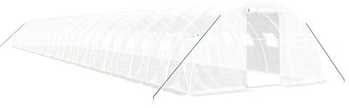 vidaXL Gewächshaus mit Stahlrahmen Weiß 96 m² 24x4x2 m