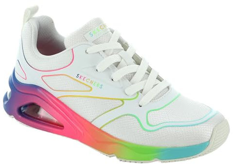 Skechers Damen Tres-air UNO-Rainbow Roads Sneaker, White Mulit, 38.5 EU