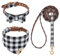 EXPAWLORER Hundehalsband mit Leine - Einstellbarer Hundehalsband mit Tuch und Fliege, haltbarer weicher Hundeleine, moderner Halsband und Leine Set Hund für kleine mittelgroße Hunde, Schwarz Weiß M