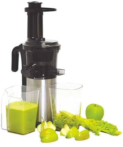 QJJML Extracteur de jus à Pression à Froid, Extracteur de jus à Pression Lente Compact, Filtre à Glace Gratuit, Jus à Haut rendement, Puissance 200W