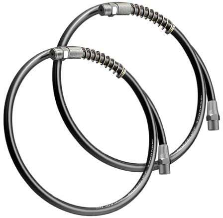 JNNJ 2 Stück Flexibler Fettpressenschlauch, Hochdruck-Schmierpressenschlauch Flexibel, Flexibler Schlauch Verlängerungen Fettpresse Förderrohre Für Fettpressen(Schwarz)