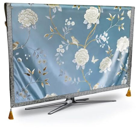 TYNXK Tv-Abdeckungen Luxus Fernseher Staubabdeckung Blume wetterfest staubfest Schutz Plasma-Fernsehgewebe-Tisch-Runner-Tuch-Kissenbezug Tv Cover (Color : B, Size : 52inch)