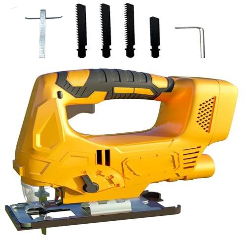 Cordless Electric Jigsaw Tool Compatible with Dewalt 18V 3000SPM Cordless Brushless Power Tool, 4 Variable Speeds, 4 Orbital Sets, Bevel Cutting ±45¡ã, Corded Jig Saw for Wood and Metal Cutting