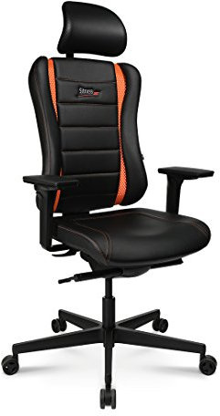 TOPSTAR Sitness RS Pro 2020 ergonomischer Schreibtischstuhl, Bürostuhl mit bewegter Sitzfläche, Gaming-Stuhl schwarz orange