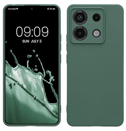 kwmobile Handyhülle kompatibel mit Xiaomi Redmi Note 13 Pro 5G / Poco X6 5G Hülle - Handy Case aus weichem Silikon in Tannengrün