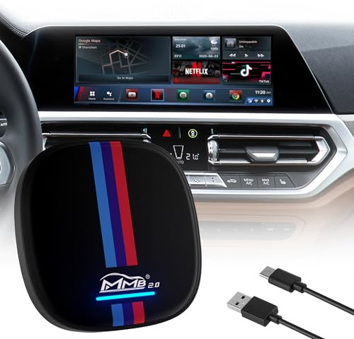 MMB BMW Carplay Adapter For YouTube/NETFLIX/APP STORE, Supports SIM Card, Hotspot Connection, 8 Core, 4+64GB, Compatible with BMW 2018 to 2023