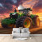 Papier Peint Panoramique RizièRes Agricoles Peinture Murale Papier Peint 3D Tracteur Vert Fresque Salon Chambre, 300 (W) x 210 (H) cm