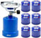 DISPAU QBAK- Hornillo Camping Gas Cocina Portátil + 6 Bombonas 190g para Acampada, Campo, Playa, Montaña, Quemador con Regulador de Gas Butano