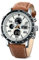 PINDOWS Watches for Men, Men Military Digital Analog Casual Dual Time Leather Wristwatch Multifunctional Fashion Watch with LED Backlight Alarm Stopwatch Calendar