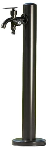 WXXSHGDW Columna de Agua de Jardín Vertical Cilíndrica de Acero Inoxidable, Soporte de Manguera Independiente con Grifo, Grifo Anticongelante para Exteriores, Dispensador de Agua, Hidrante(60cm/24in)