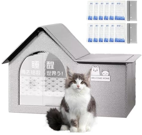 Pet Cooling House | Air Conditioned Dog House | Cat Air Conditioner House | Foldable Cat And Dog House With Air Conditioning 10 Ice Packs | Air Conditioned Dog House (21''L*17''W*15''H)