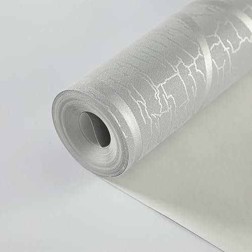 Anttyscar Silver Grey Striped Wallpaper Mix Plain Modern Embossed Textured Wallpaper Free No Match Pattern for Adult Teenager Kid Living Room Bedroom Hallway Lounge A