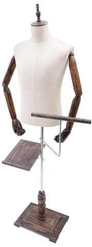 Kleiderpuppe Schaufensterpuppe Männlich, Mannequin Schneiderpuppe mit Hosenständer und Schuhhalterung Freistehend verstellbare für Modeausstellung Bekleidungsdisplay (Dünnes Leinen)