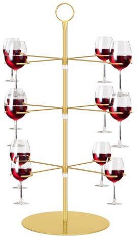 Wallfire 3 Tiers 12 Holders Cocktail Tree Stand, Champagne Wall, Party Champagne Tower Cocktail Glass Holder, Champagne Tower, Drink Fountains for Parties, Drink Tower for Champagne, Cocktails