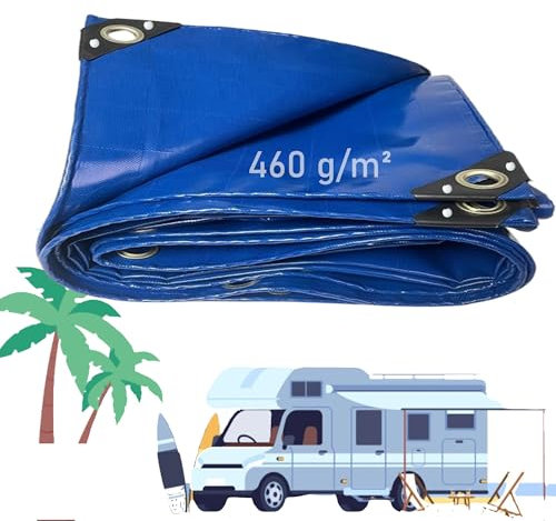 LDQBF Toile Pergola,2x30m 460g/m² PVC bache pour Tente de Camping,bâche de Sol pour Sac à Dos,randonnée,Camping,Pique-Nique Bleu