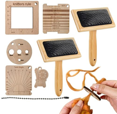 Brosses De Cardage Pour La Laine Peignage Laine Multifonction Lisse | Ensemble de peignes pour couverture en laine Carde À Main Avec Manche En Bois Et Picots Métalliques Pour Manteaux, Pulls,
