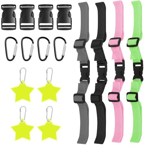 4 Stück Brustgurt Rucksack Set, Verstellbarer Brustgurt für Schulranzen, Rutschfest Strapazierfähiger Brustgurt, Rucksackgurt mit Schnellverschluss, Brustgurt Rucksack für Kinder Jogging Wandern