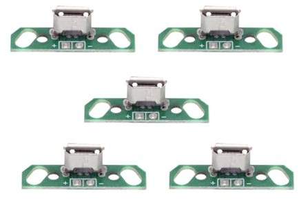 NFHK Lot de 5 connecteurs femelles Micro USB 2.0 à monter soi-même avec bride, montage sur PCB, type à souder