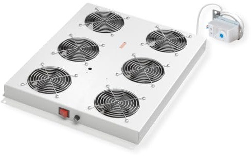 ROLINE 19-Zoll Dachlüftereinheit 6 Lüfter, Thermostat für Serverschrank grau