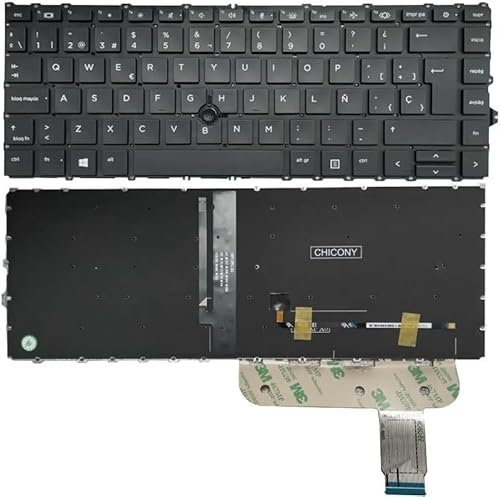 Teclado de portátil para Notebook for HP EliteBook 840 G7 845 G7 745 G7 745 G8 840 G8 con Puntero y retroiluminación Diseño en español