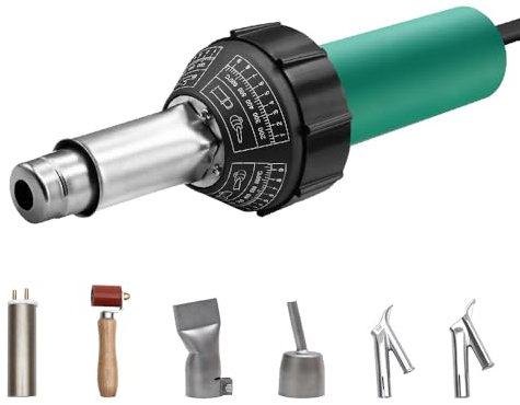 hzexun 1600W Saldatrice per plastica,30℃- 700℃ Temperatura Regolabile Saldatrice ad aria calda per plastica per saldatura di coperture in plastica, vinile, PVC, Auto paraurti