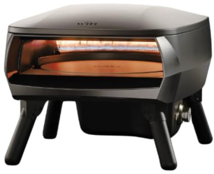 WITT Etna Piccolo - Forno Rotante per pizza italiana o torta fiamma, pietra per pizza rotante (Nero)