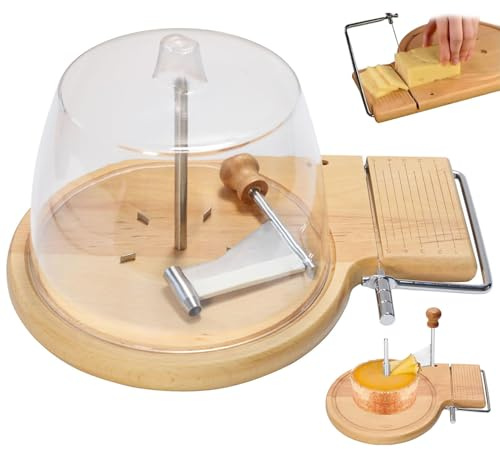 Käsezange aus Buchenholz, Käsehobel & Käseschneider, Hart- und Weichkäse, verstellbare Dicke, Rasierrad, Lockenwickler, Schäler, für Schokoladenrasiermaschine ohne Deckel