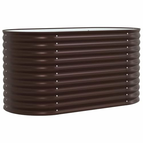 Xhnifnb Jardinière surélevée marron 160 x 80 x 81 cm en acier robuste - Design moderne et longue durée de vie - Peu encombrant - Pour balcon, jardin, terrasse et petites surfaces