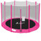 Trampolinzubehör Set Trampolinnetz Randabdeckung für Trampolin Ø 305 cm Beinhaltet 8 Stangen Trampolinnetz Sicherheitsnetz Ersatznetz + PVC UV beständige Federabdeckung Randabdeckung Farbe Rosa
