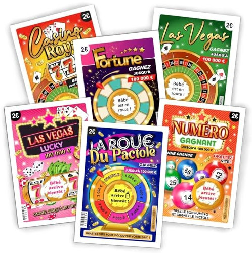 6 Cartes Annonce Grossesse à gratter | Annonce Bébé BEBE ARRIVE BIENTOT | Mamie Papy, Tonton Tata | Annonce grand parents, papa | Ticket de jeu à gratter (6 cartes ANNONCE GROSSESSE)