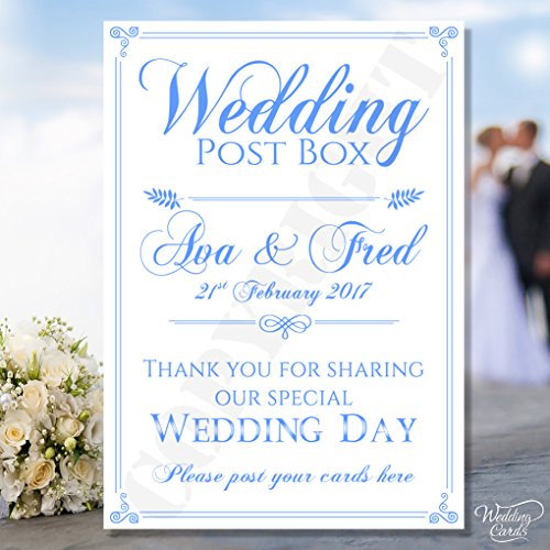 Personalised Wedding Post Box Card Sign A4