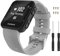 MoKo Armband für Forerunner 35/30, Silikon Ersatz Uhrenarmband Sportarmband Einstellbar Armband Replacement Wechselarmband für Forerunner 35 GPS-Laufuhr, Armbandlänge 130mm-230mm, Grau