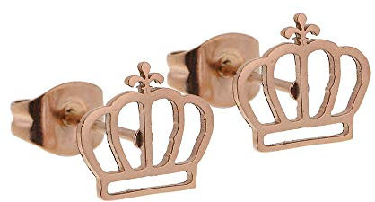 HCA Crystals Ohrstecker - Krone - rosévergoldet