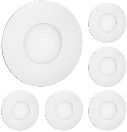 ledscom.de 6 Stück LED Treppenlicht/Wandeinbauleuchte FEX für innen und außen, rund, 85mm Ø, kaltweiß
