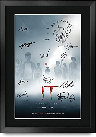HWC Trading A3 FR IT Chapter One Bill Skarsgård und Cast Geschenke Printed Poster Autogramm Bild für Film-Memorabilia Fans - A3 Eingerahmt
