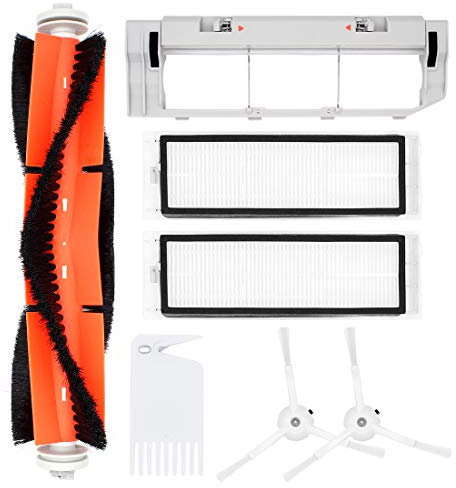 DingGreat Zubehör für Xiaomi Saugroboter, Ersatzteile für Xiaomi Roborock S55 S50 S51Saugroboter, 1 Hauptbürste + 2 Seitenbürste + 2 Filters + 1 Hauptbürstenabdeckung + 1 Reinigungsbürste
