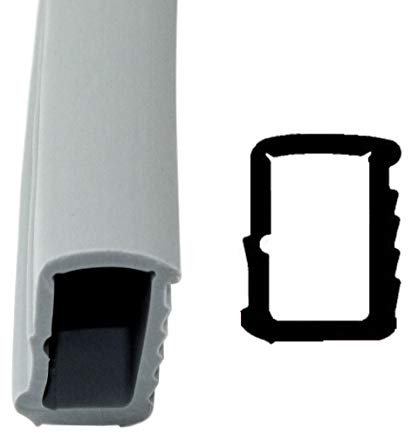 SN-TEC Universal Stahlzargendichtung, Türdichtung SNZ 1110, Breite: 10mm, Höhe: 16mm zum einstecken, Farbauswahl: Weiß/Grau (5 Meter, Grau)