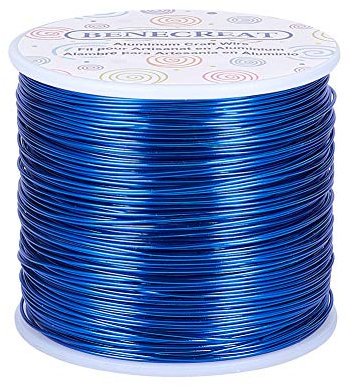 BENECREAT 20 Gauge (0.8mm) Aluminiumdraht 770FT (235m) Eloxiert Schmuck Handwerk machen Friesen Floral farbigen Aluminium Craft Draht - Blau
