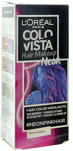 L'Oréal Paris Colovista Hair Makeup, 1-Day-Color-Highlights, Schwarzlichtfarbe, (Neonpinkhair)