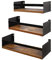 Giftgarden Black Floating Shelves for Wall Set of 3, Industrial Thick Wall Shelves with Iron Rails Brackets for Bathroom Storage Kitchen Spice Rack Bedroom Living Room Plant Nursery Books Laundry