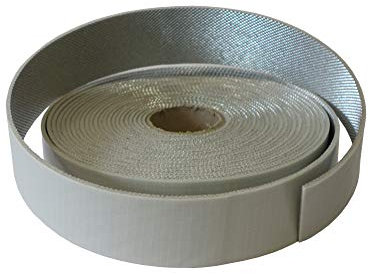 TROCELLEN Joint thermo-isolant auto-adhésif ignifuge et auto-extinguible [H 4cm - L 10m] pour la réparation de tuyaux isolants, haute résistance avec film métallisé anti-rayures.