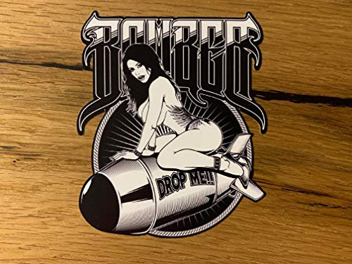 MG063 / Bombe Oldschool Aufkleber je 10,5x9cm Motorrad Biker Sticker Racing Oldtimer Vintage Retro Style Custom Umbau Rockabilly