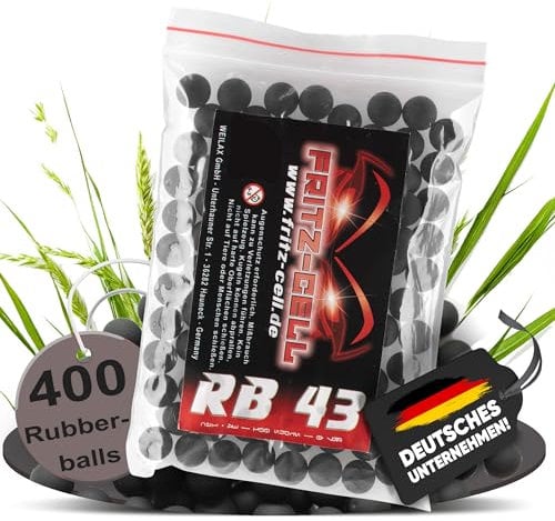 400 x Rubberballs Cal.43 Gummigeschosse Fritz-Cell kompatibel mit T4E RAM
