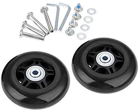 Ersatz Rollen für Koffer Gummi Rollen Räder Ersatz Wheels Rad für Trolley Samsonite Hartschalenkoffer Rollen mit kugellager Ersatzteile Reparatur Set (75*6*24mm Achsenlänge: 35mm und 40mm)