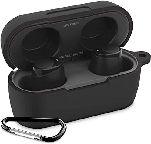 LEFXMOPHY JIB True Case Cover Replacement for Skullcandy Jib True Wireless Earbuds, Black Silicone Protective Sleeve -