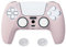 PlayVital Cover Custodia per ps5 Controller Joystick Silicone Case Skin Antiscivolo Gomma Protettiva con Copri Levette Analogiche-Rosa